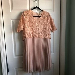 Anthropologie Light pink lace and chiffon dress.